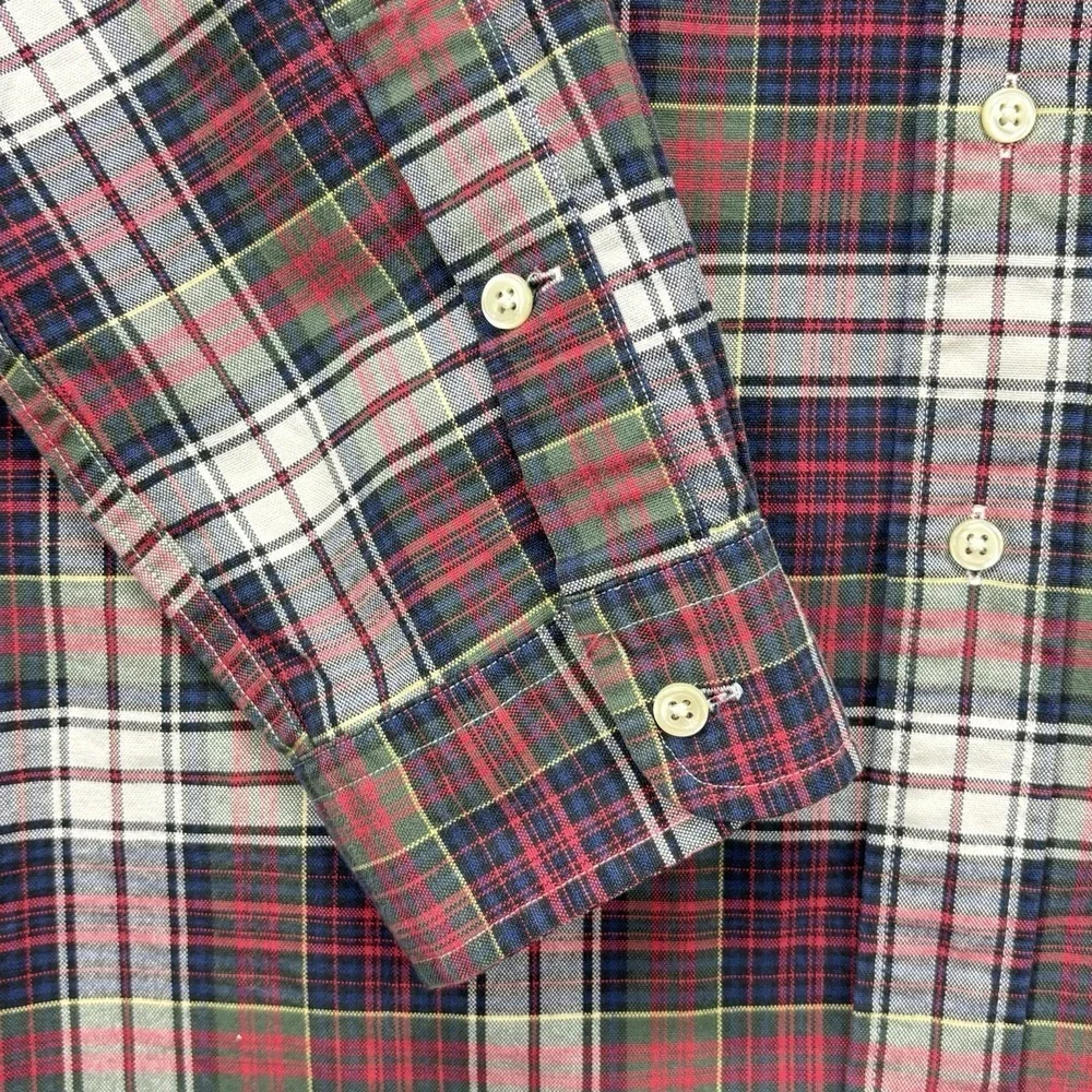 Ralph Lauren shirt mens L long sleeve button down Multicolor Tartan plaid Pocket